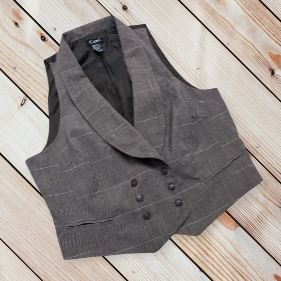 Cami size 14 brown plaid academia vest - Picture 1 of 8